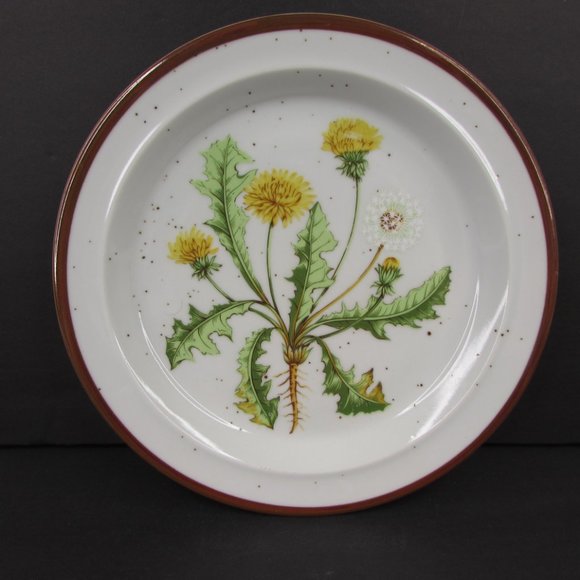 Vintage Dandelion 206 Japan Brown Speckle Stoneware Luncheon Salad 8" Plate - Picture 2 of 6